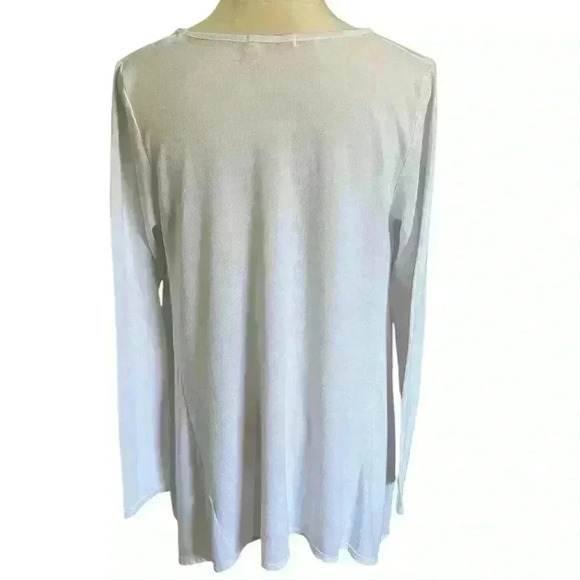 Fresh Produce Women’s Top Sweater White Loose Fit Scoop Neck M/L Lightweight - Picture 4 of 8